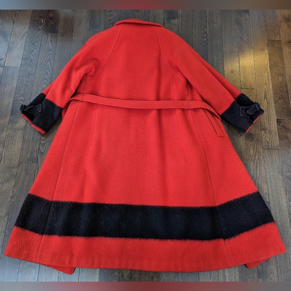 Vintage Hudson's Bay Company HBC Red Wool point blanket coat - Picture 3 of 12